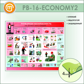 Стенд «Пожарная безопасность. Это должен знать каждый» (PB-16-ECONOMY2)