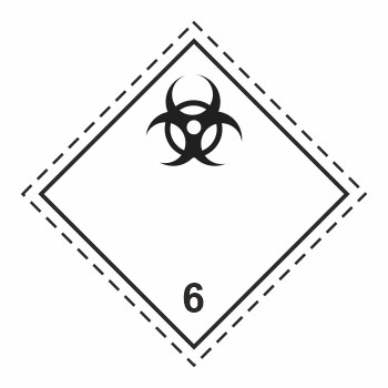 Знак перевозки опасных грузов «Класс 6.2. Инфекционные вещества» (светоотражающая пленка ламинированная, 250х250 мм)